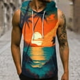 thumbnail image 2 of IROINNID Mens Sleeveless Sport Tank Top, Tag Free & Moisture Wicking, Hooded Pullover Drawstring Printed Ribbed Stretch Fabric, 2 of 5