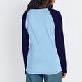 thumbnail image 6 of DISKEBUISS Women's Long Sleeve Raglan T-Shirts Crew Neck Color Block Tops for Fall Casual Loose Blouse, 6 of 6