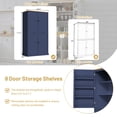 thumbnail image 4 of Euroco Expanded Kitchen Pantry with 2 Built-In Drawers, 8 Door Storage Shelves, 2 Adjustable Shelves – Durable MDF, Spacious & Easy to Organize, Anti-Tipping Devices Included, 4 of 9