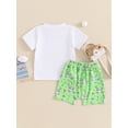 thumbnail image 3 of FEORJGP Toddler Baby Boys Summer Shorts Set 6M 12M 18M 2Y 3Y Infant Short Sleeve T-shirt Letters Print Crew Neck Tops with Golf Cart Print Shorts Newborn Fashion Cute Comfy Outfit for Father's Day, 3 of 9