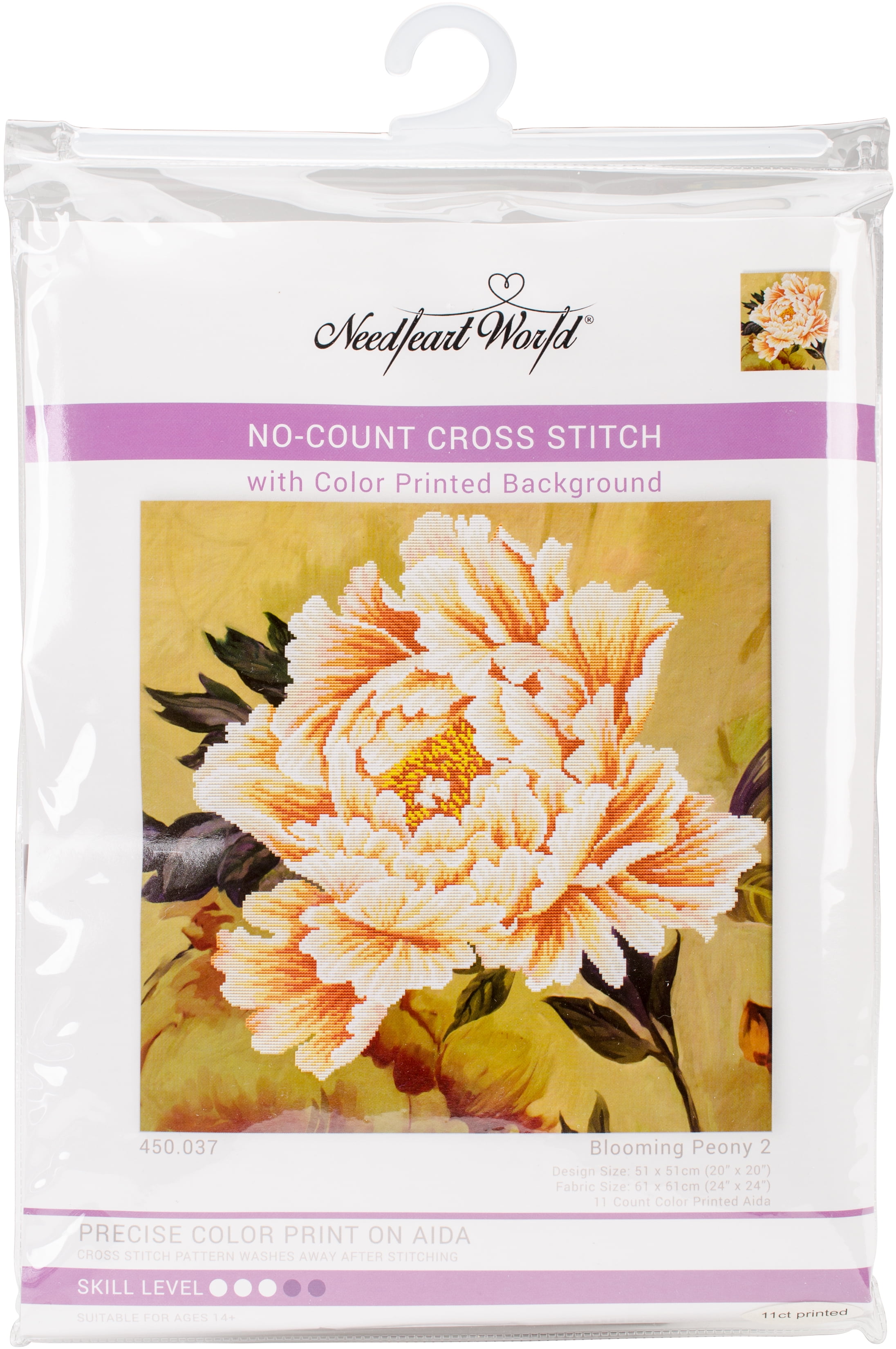 Needleart World No Count Printed Cross Stitch Kit 24"X24"-Blooming