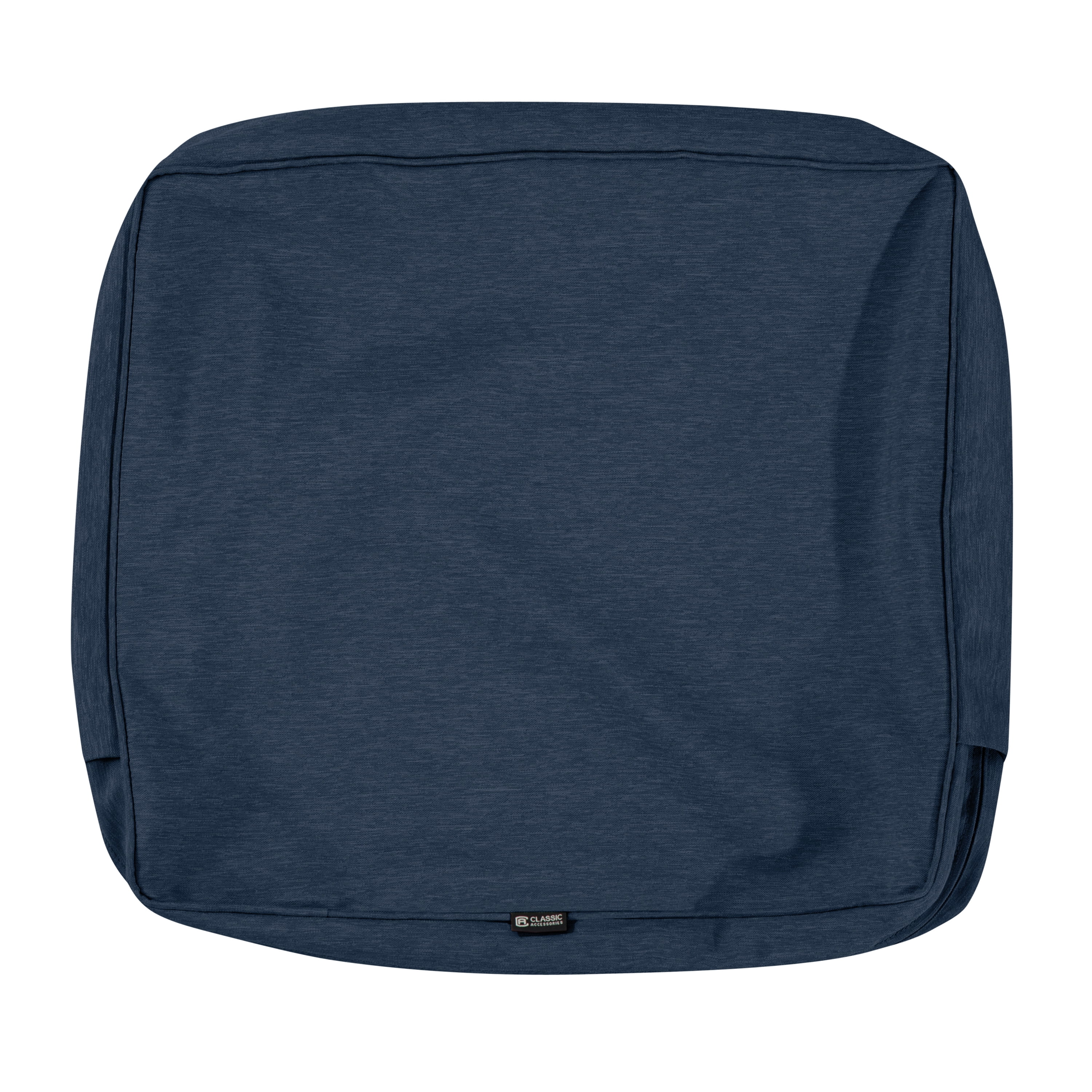 Classic Accessories Montlake FadeSafe Patio Lounge Back Cushion - 4" Thick - Heavy Duty Outdoor Patio Cushion with Water Resistant Backing, Heather Indigo Blue, 21"W x 20”H x 4”T (62-024-INDIGO-EC)