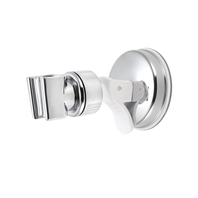 Unique Bargains Shower Head Holder, Adjustable Suction Cup Wall Mount Handheld Shower Bracket 105mm White, Silver Tone