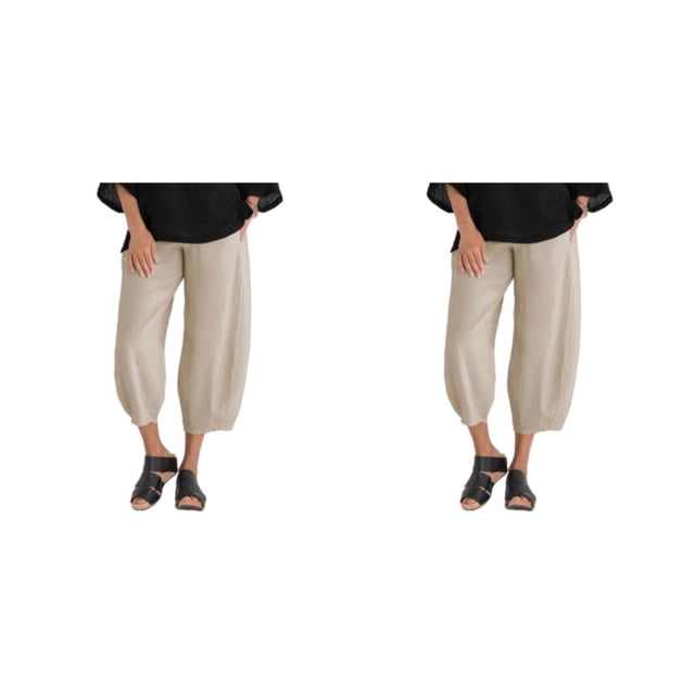 Sonducket Pantalones casuales ligeros y transpirables para mujer con cintura elástica. Los pantalones están hechos de algodón. Type7 NO7