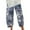 Beige, variant on Fesfesfes Women Pant Fashion Casual Linen Printed Striped Cropped Trousers Splicing Straight Leg Pants Pencil Pants On Sale