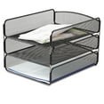 thumbnail image 2 of Onyx Desk Tray, 3 Sections, Letter Size Files, 9.25" X 11.75" X 8", Black | Bundle of 5 Each, 2 of 3