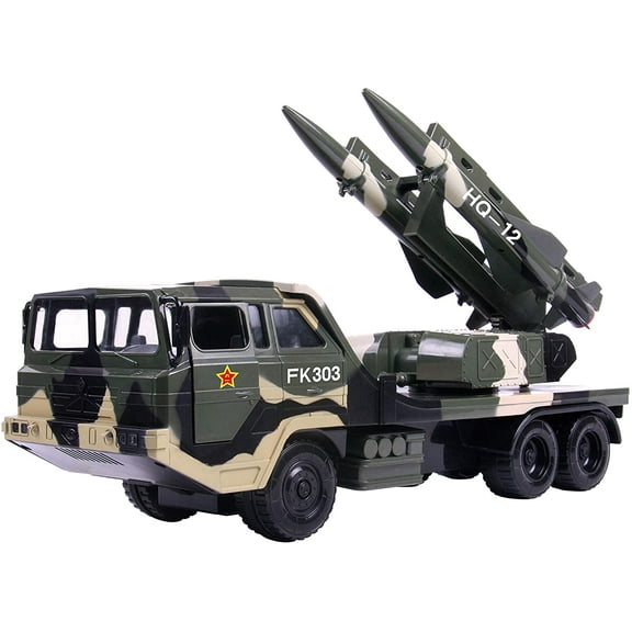Big Daddy Military Missile Transport Army Truck Anti Aircraft Twin Missile Jungle Camouflage Toy Truck, Military Missile Transport Toy Truck To Serve.., By Visit the Big Daddy Store