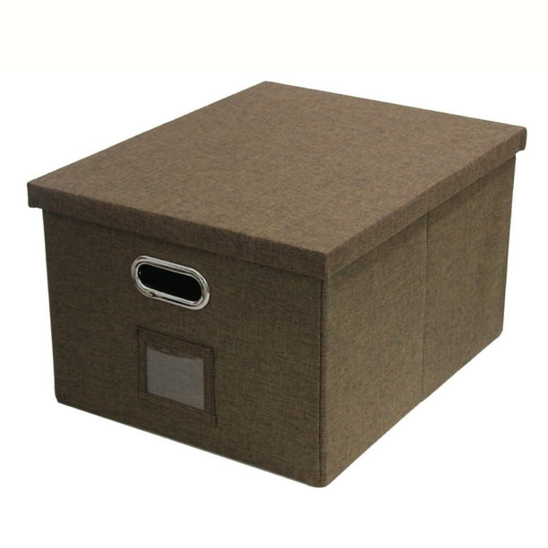 Valease Contenedores de almacenamiento plegables de tela de lino con tapas y asas extraíbles, cajas de almacenamiento lavables, cubos con cubierta para dormitorio, armario, oficina, sala de estar,