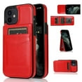 thumbnail image 6 of iPhone 12/12 Pro Case, Leather Wallet Case iPhone 12/12 Pro 6.1", PU Leather Case, Built in Stand Wallet Credit Card Holder Case 5 Card Slots Case For Apple iPhone 12/12 Pro, Red, 6 of 10