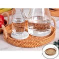 thumbnail image 3 of Handmade Wicker Serving Basket Breakfast with Handles Fruit Tea Platter Serving Tray Rattan Round Tray for Cake Drinks Coffee, 3 of 6