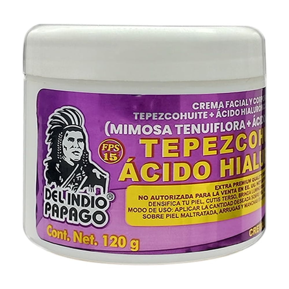 DEL INDIO PAPAGO Tepezcohuite + Hyaluronic Acid Day Cream 4 oz (mimosa tenuiflora)