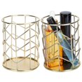 thumbnail image 3 of 2pcs MultiFunctional Hollow Pen Holders Desktop Makeup Brush Holders Organizer (Gold), 3 of 5