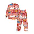 thumbnail image 2 of Bingfone Men'S Pajama Set 2 Piece Loungewear Pjs, Long Sleeve With Pajama Pants-Cartoon With Traffic Elements, 2 of 9