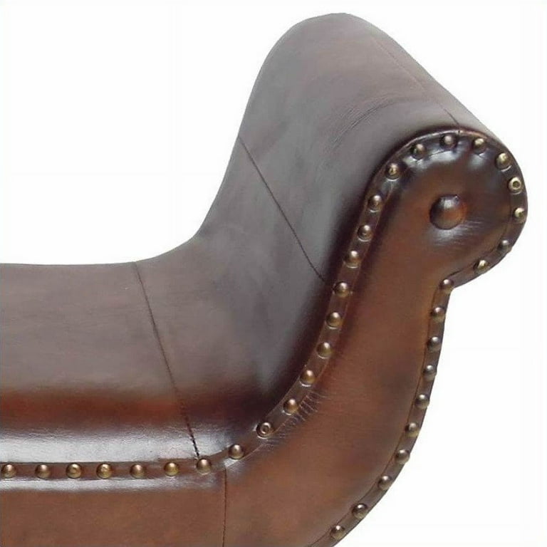 International Caravan Faux Leather Vanity Stool International Caravan Faux Leather Vanity Stool