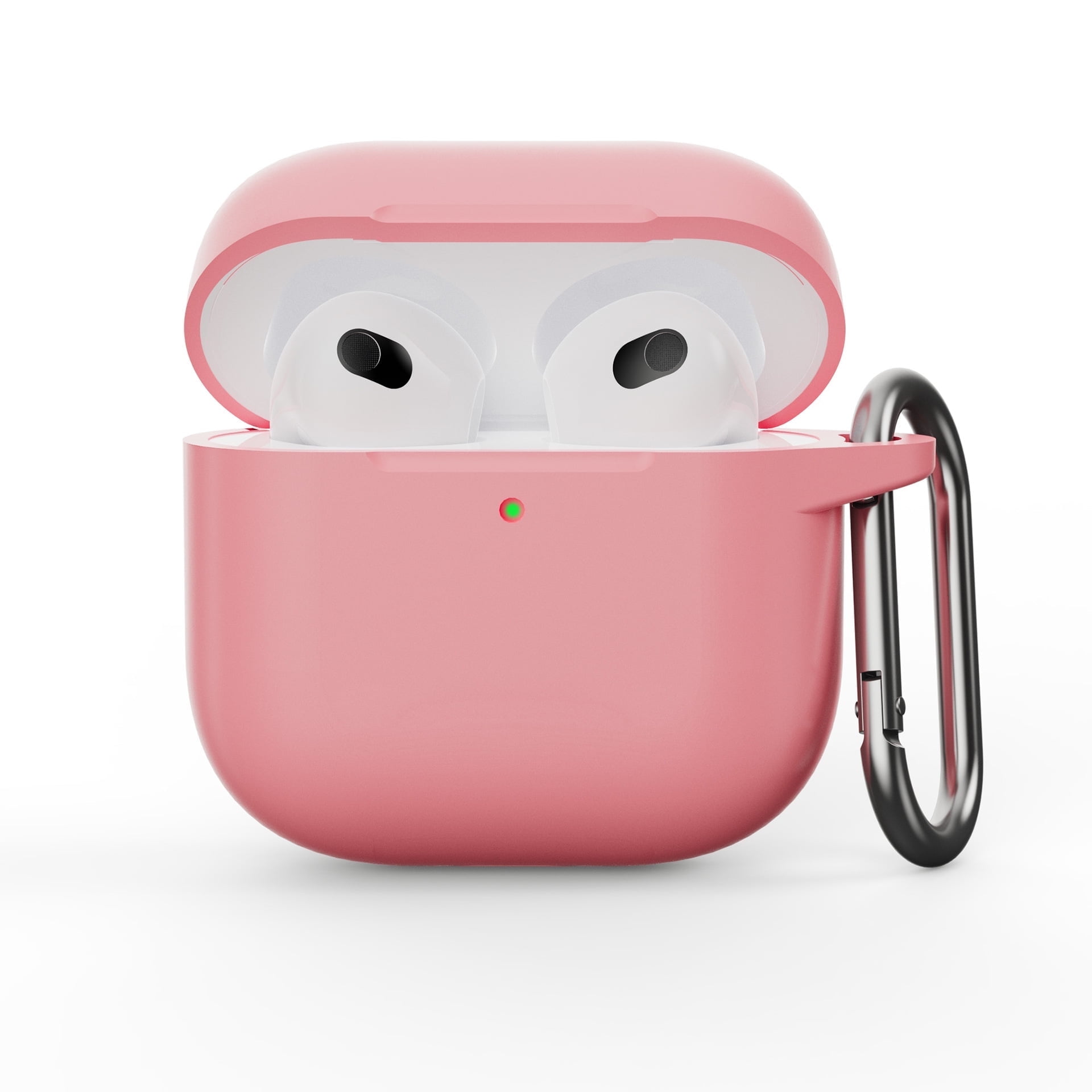 GJX Replacement Silicone Case Compatible with Apple AirPods 4, Shockproof Earbuds Pouch Cover with Carabiner Clip Hook