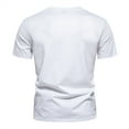 thumbnail image 3 of YLSDY Men's Herringbone Embroidery T-shirts Solid Color Short Sleeve Crew Neck Casual Breathable Tops 2024 Trendy Comfy Loose Fit Sport Tees White M, 3 of 3