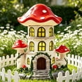 thumbnail image 4 of Fairy Tale Castle Resin Ornament Miniature House Decor Dreamy Cottage Figurine Desk Windowsill Shelf Terrarium Fairy Garden Home Decor Gift for Home Office Living Room Shelf Mantel Cottagecore Decor, 4 of 5
