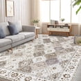 thumbnail image 5 of MJIAexp 9'x12' Moroccan Area Rug Washable Bedroom Rug Vintage Boho Area Rug Non-Slip Accent Throw Rug Stain Resistant Floor Carpet for Kitchen Entryway Living Room Office Boho Beige, 5 of 8