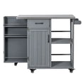 thumbnail image 6 of Harper & Bright Designs Outdoor Kitchen Island with Wheels, Patio Kitchen Cart with Stainless Steel Top, Portable Prep Station with Storage Drawer and Towel and Spice Racks for Garden Backyard, Grey, 6 of 19