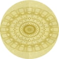thumbnail image 1 of Ahgly Company Machine Washable Indoor Round Transitional Yellow Area Rugs, 6' Round, 1 of 7