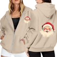thumbnail image 1 of WILLBEST Sudadera Larga para Mujer, con Estampado Navideño, Cremallera, Manga Larga, Bolsillo y Cordón Ajustable Mediana, 1 of 8