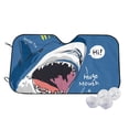 thumbnail image 2 of Picia Great White Shark Curved Windshield Sunshade Accordion Folding Style Auto Shade for Car Truck SUV Van Blocks UV Ray Sun Visor Protector -, 2 of 7
