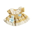 thumbnail image 6 of Vaveren Bear Doll Dress Clothing Educational DIY for 12cm Dolls Yellow grid, 6 of 8