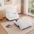 thumbnail image 6 of UIXE Oversized Chaise Lounge Chair Indoor with Ottoman, Solid Wood Frame Sofa Couch Chair for Living Room, Bedroom, Office, Beige, 6 of 7