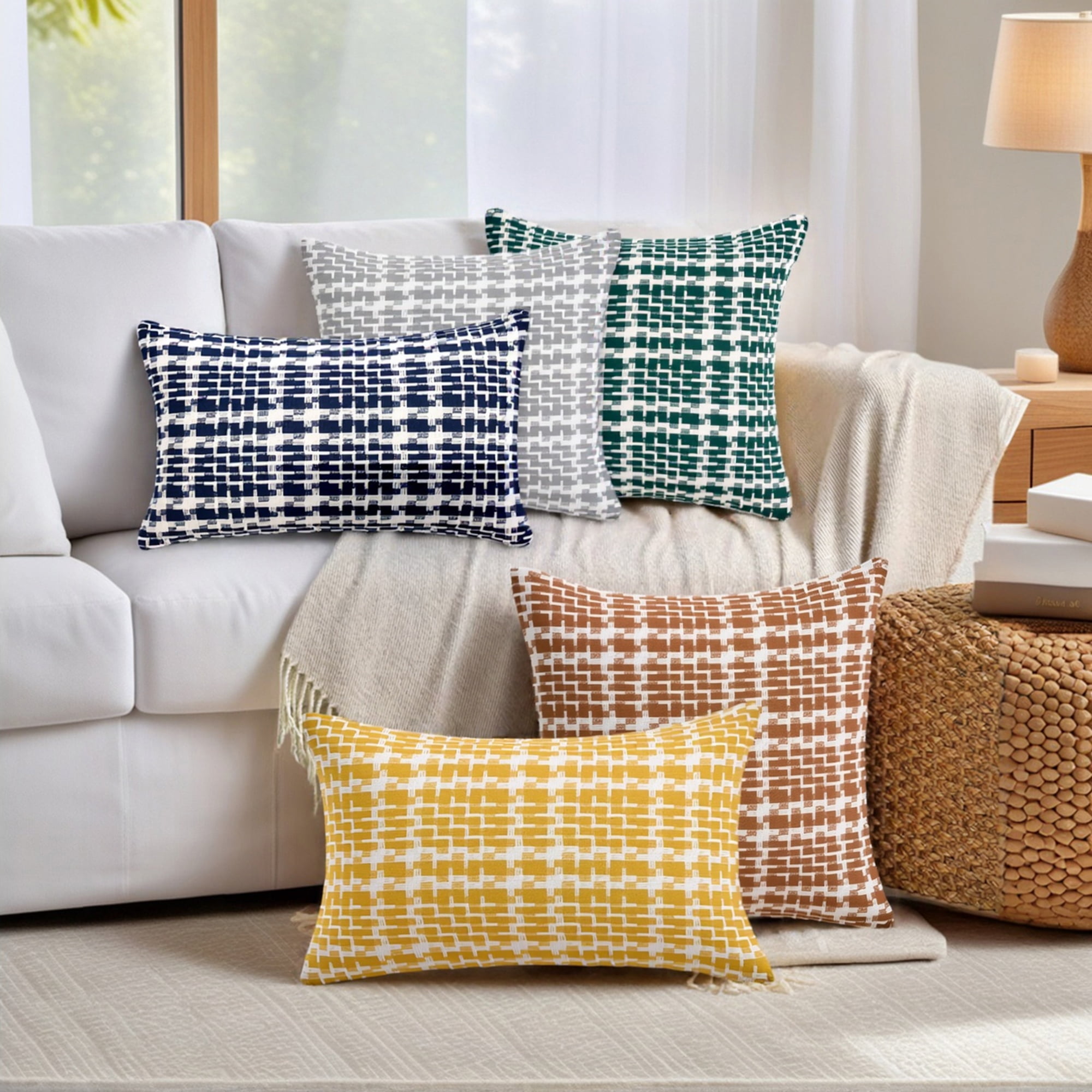Unique Bargains Pack of 2 Decorative Throw Pillow Covers 18" x 18" Yellow
