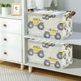 thumbnail image 2 of Yayeee Foldable Storage Basket for Shelves with Handles Set of 2 Waterproof Cloth Bins, Trucks Pattern, 2 of 7