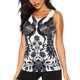 thumbnail image 1 of Balery Artistic Black White Peacocks Camiseta sin mangas estampada ligera para mujer, tops de entrenamiento sin mangas, camisetas de yoga transpirables de secado rápido.-Large, 1 of 7