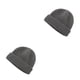 thumbnail image 2 of Qarigey Gorros de punto de otoño, gorro informal de lana, bonitos sombreros de protección, jersey elástico informal, Hip Hop, hombres fríos, esquí, gris oscuro 2piezas Qarigey CBP265728, 2 of 5