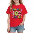 thumbnail image 2 of ATOGUTA Girls T-Shirts Graphic Tshirt Short Sleeve Crew Neck Cute Summer Tee Tops Red, Size 3T-10, 2 of 6