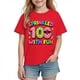 thumbnail image 2 of Blusas y camisas de manga corta con cuello redondo para niños y niñas, camisetas gráficas de manga corta, blusas con estampados bonitos para la temporada escolar., 2 of 9