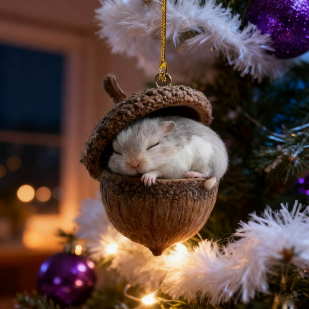 Colgante para Árbol de Navidad con Animales Del Bosque de 10 Cm, Regalo Navideño