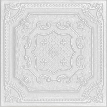 A la Maison Ceilings R126 Bijou and Bee Bee Foam Glue-up Ceiling Tile (21.6 sq. ft./Case), Pack of 8, Plain White