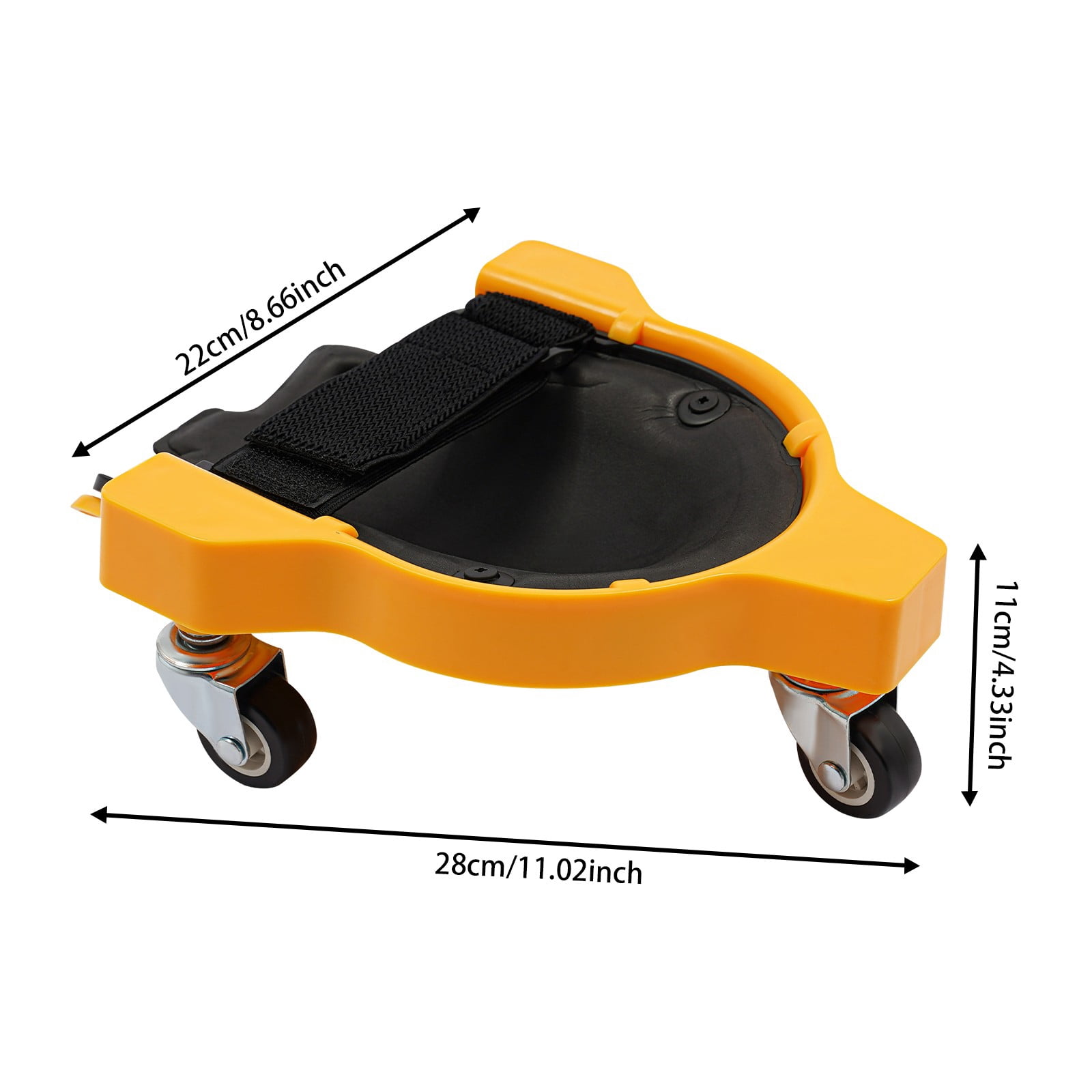 Rolling Knee Pads with Wheels, 2 Pack Knee Creeper Pads with 360° Swivel Casters, Cushioned Mobile Kneeling Pads for Flooring, Tile Work, Gardening, Auto Repair, Construction & Cleaning, Yellow