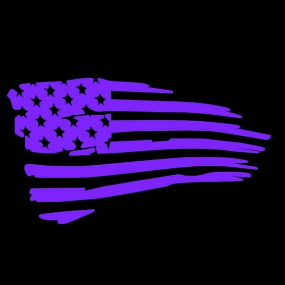 American Flag USA Tattered Vinyl Decal Sticker UV & Waterproof Bumper Window Laptop Automotive Water Bottle Gift accessories – PURPLE 7"