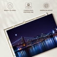 thumbnail image 6 of Elephant Stock Brooklyn Bridge Glow Wall Art - Horizontal Canvas Wall Art - Living Room Wall Decor - Architecture Canvas - Black And Blue Decor - 12" x 8", 6 of 8