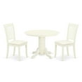 thumbnail image 2 of East West Furniture Shelton 3-piece Dining Set with Fabric Seat in White, 2 of 6