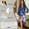 thumbnail image 6 of Yuyamidu Wolf Robe for Women Lightweight Long Sleepwear Gowns Size L Galaxy Long Sleeves Spa Robe Plus Size Rose Bathrobe Sleep Nightgown Butterfly Kimono Robe for Teen Girls, 6 of 7