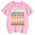 thumbnail image 4 of PMVFHDE T-Shirts pour Filles T-Shirts pour Filles Hauts de Mode pour Filles Hauts Décontractés Imprimés Col Rond Manches Courtes T-Shirt Décontracté Rose Clair, 5-6 Ans, 4 of 6