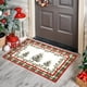 thumbnail image 5 of Felpudo navideño con piñas | Felpudo navideño de poliéster verde | Alfombra antideslizante para entrada (60 x 40 cm) | Decoración festiva para puerta de entrada | Uso en interiores y exteriores |, 5 of 6