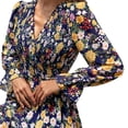 thumbnail image 4 of Valcatch Women's V Neck Long Sleeve Dresses Floral Ruffle Flowy Boho Maxi Dress, 4 of 5