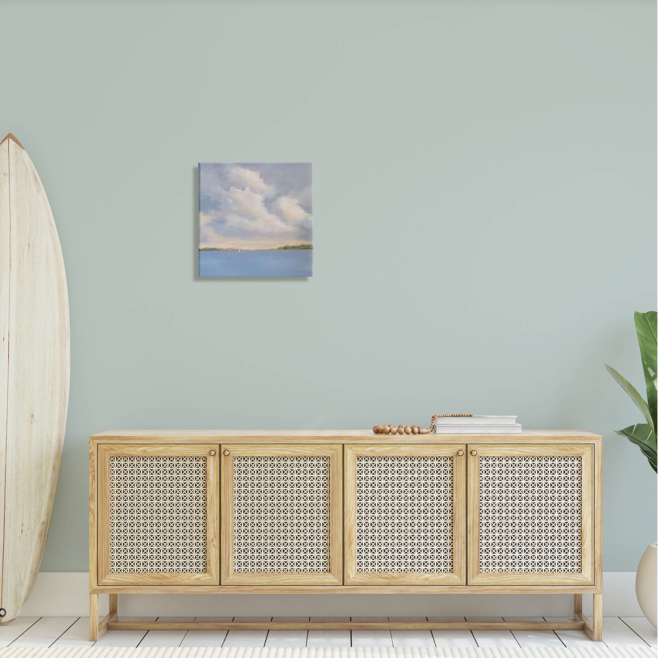 Stupell Industries Vast Cloudy Sky Panoramic Ocean View Painting Gallery Wrapped Canvas Print Wall Art, Design by Catherine Andersen