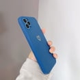 thumbnail image 2 of Compatible for iPhone 11 Pro Max Case for Soft Liquid Silicone Gold Heart Pattern Slim Protective Shockproof Case for Women Girls for iPhone 11 Pro Max-Blue, 2 of 14