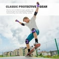 thumbnail image 4 of QUANFENG QF Knee Pads Elbow Pads and Wrist Guards 6 Pieces Cycling Skateboarding Protective Gear Set for Kids, Tween (Purple), 4 of 10