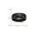 thumbnail image 2 of Chisel Black Ceramic 8mm Brushed and Polished Wedding Band Ring for Men, 2 of 6