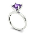 thumbnail image 2 of 1.5 ct Princess Cut Simulated Alexandrite Solitaire 18K White Gold Womens Engagement Ring, 2 of 5
