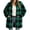 Green Black Plaid, variant on Women Plaid Fleece Jackets Oversized Long Sleeve Outwear Jacket Zipper Warm Fall Winter Coats with Pockets